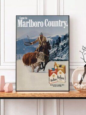 Marlboro Magazine Snowy Cowboy Ad, Matte Poster